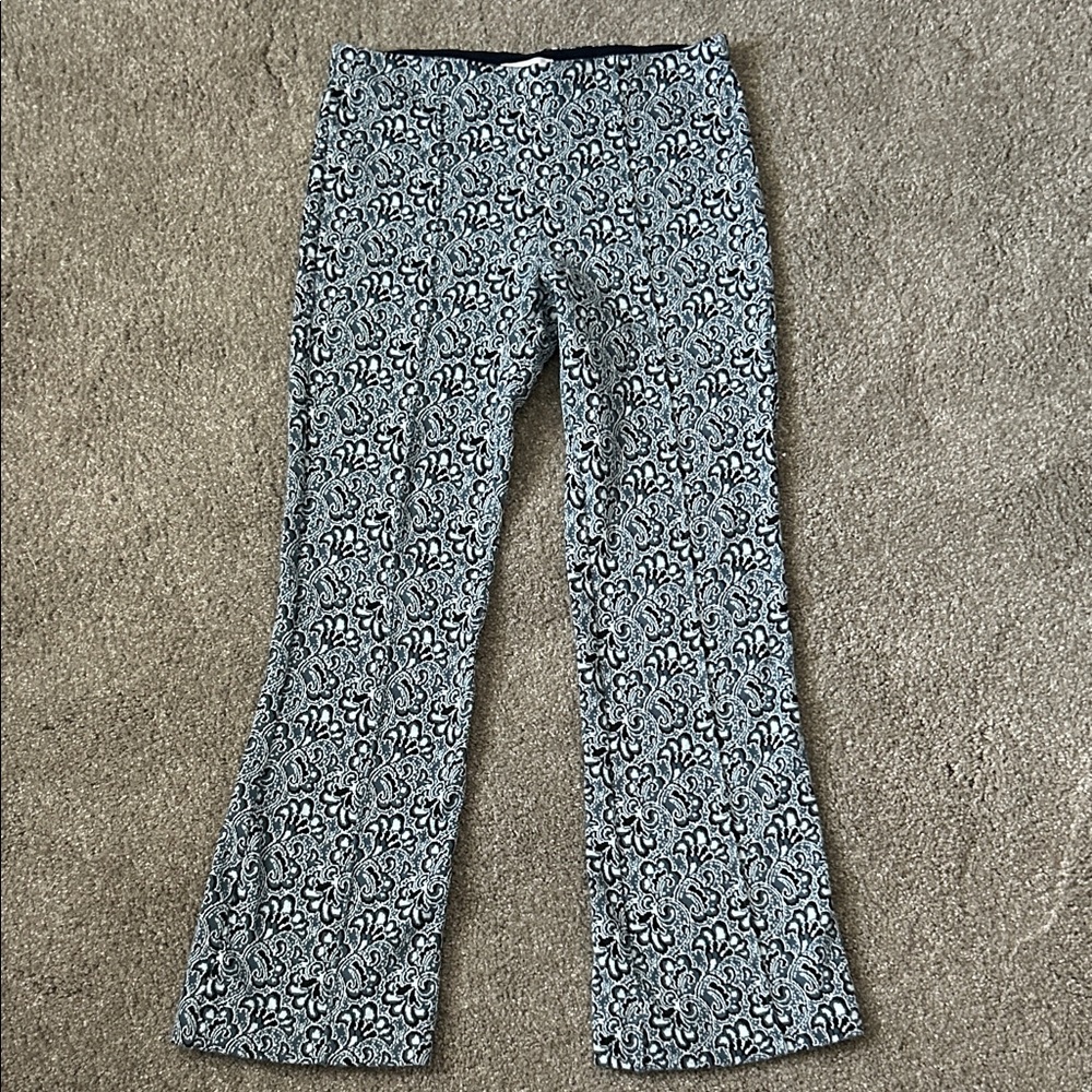 Anthropologie Maeve Blue and White Patterned Pants